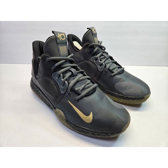 Nike KD Trey 5 VII Basketball Shoes Mens 9 Grey Dark Metallic Gold Kevin Durant - Picture 1 of 8
